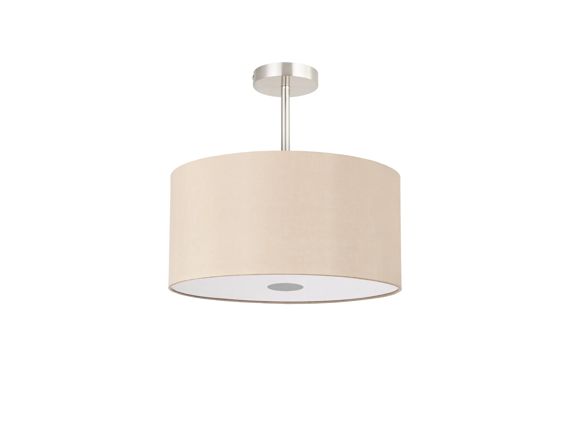 Baymont 40cm Semi Flush 3 Light Satin Nickel, Antique Gold/Ruby, Frosted Diffuser DK0416  Deco Baymont SN AG